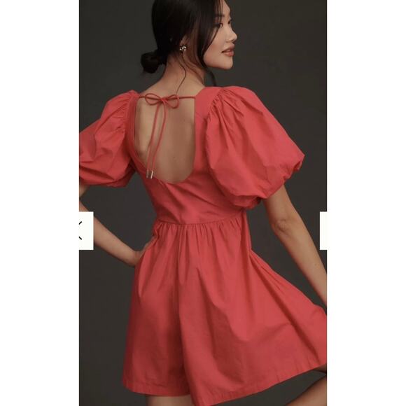 NWT Anthropologie Puff-Sleeve Romper Size 4 $148 - Picture 2 of 6